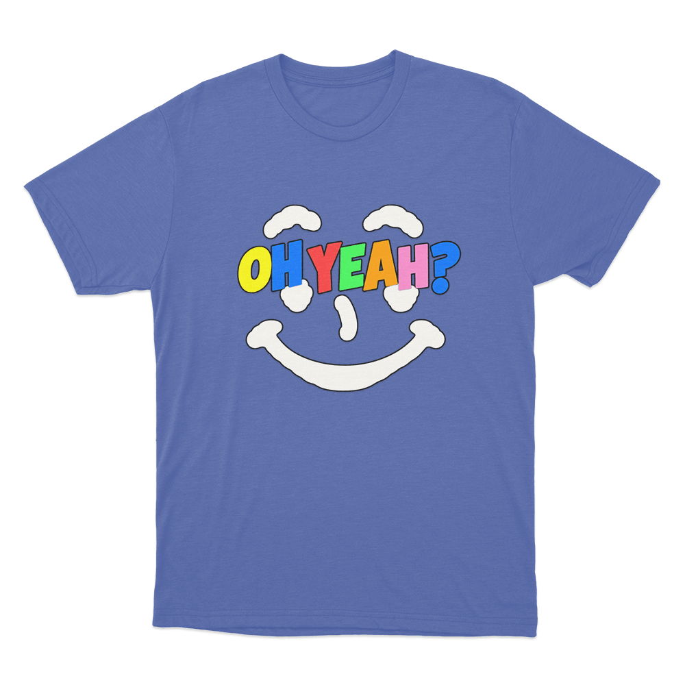 Steve Lacy Oh Yeah Colorful Smiley Unisex T Shirt Blue Steve Lacy Oh Yeah Colorful Smiley Unisex T Shirt Blue