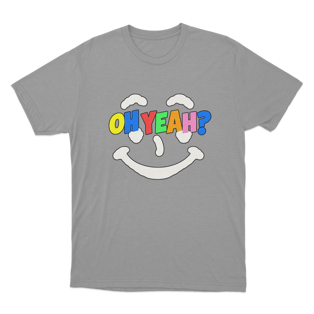Steve Lacy Oh Yeah Colorful Smiley Unisex T Shirt Grey Steve Lacy Oh Yeah Colorful Smiley Unisex T Shirt Grey