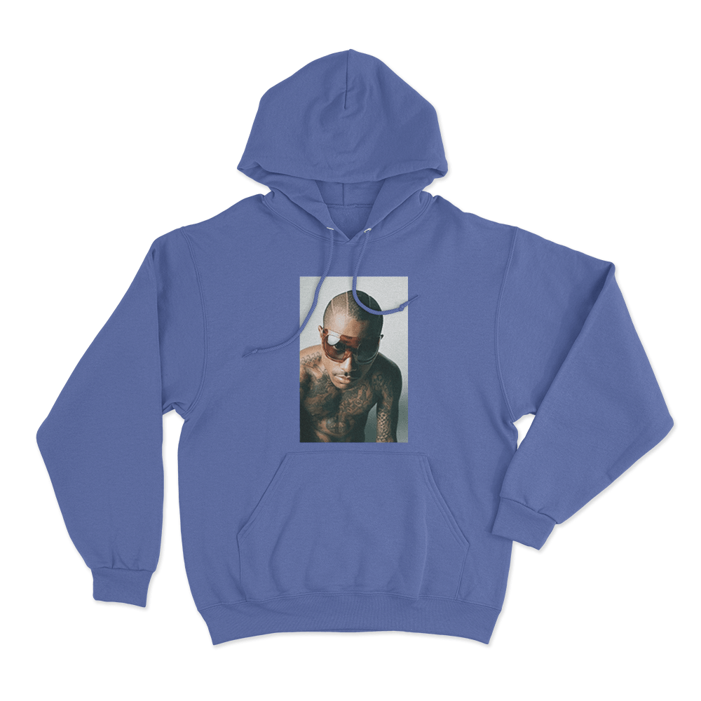 Steve Lacy Portrait Unisex Hoodie Blue Steve Lacy Portrait Unisex Hoodie Blue