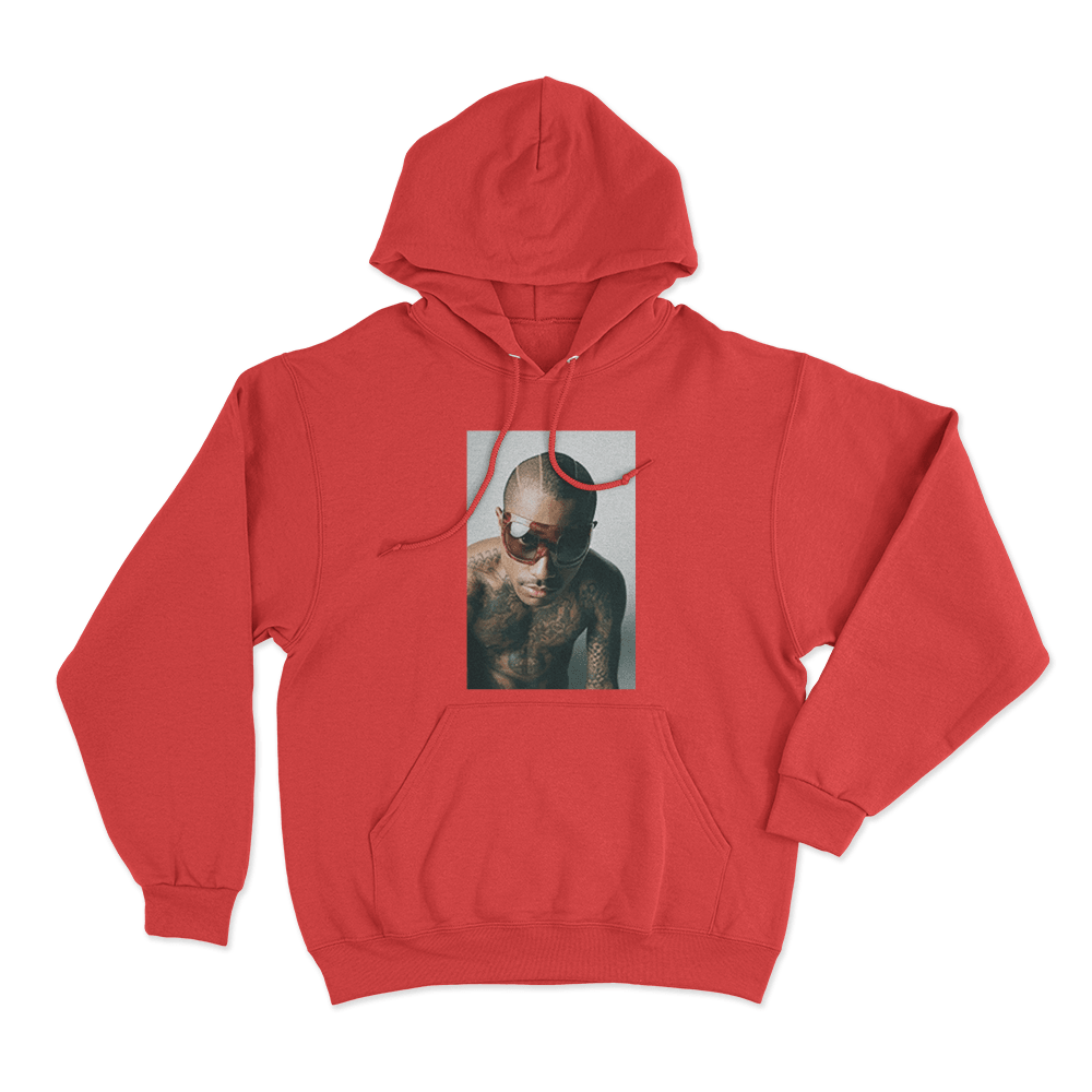 Steve Lacy Portrait Unisex Hoodie Red Steve Lacy Portrait Unisex Hoodie Red